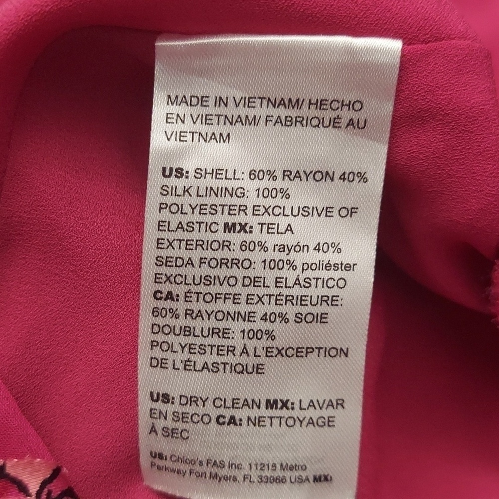 WHITE HOUSE BLACK MARKET Fuschia Sleeveless Faux Wrap Silk Floral Pullover Top S - Picture 11 of 12